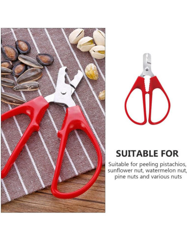 Alicate Cascanueces Kichvoe Acero Inoxidable 12.3cm Rojo