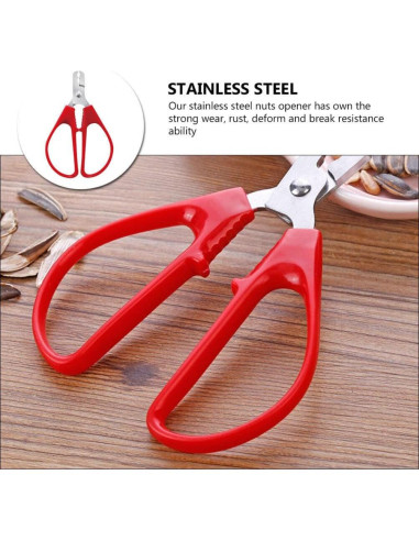 Alicate Cascanueces Kichvoe Acero Inoxidable 12.3cm Rojo