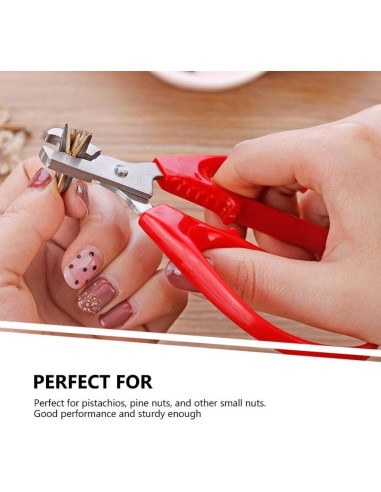 Alicate Cascanueces Kichvoe Acero Inoxidable 12.3cm Rojo
