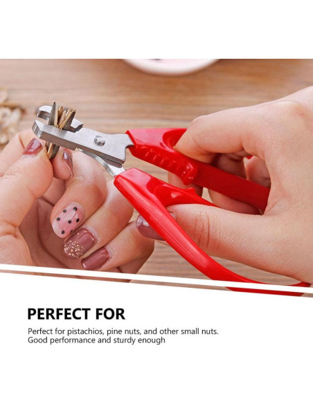 Alicate Cascanueces Kichvoe Acero Inoxidable 12.3cm Rojo