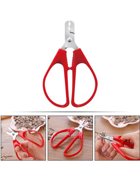 Alicate Cascanueces Kichvoe Acero Inoxidable 12.3cm Rojo