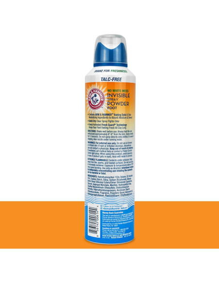 Spray en Polvo Invisible Arm & Hammer 7 Oz Control Olor Pies