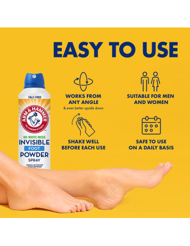Spray en Polvo Invisible Arm & Hammer 7 Oz Control Olor Pies