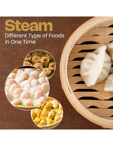 Vaporizador de Bambú 10" Kitchen & Co - Juego Completo 2 Niveles