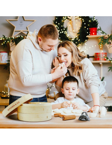 Vaporizador de Bambú 10" Kitchen & Co - Juego Completo 2 Niveles