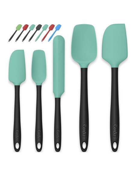 Conjunto de Espátulas de Silicona Coukre 5 Piezas Verde Aqua