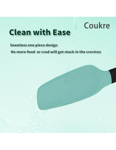 Conjunto de Espátulas de Silicona Coukre 5 Piezas Verde Aqua
