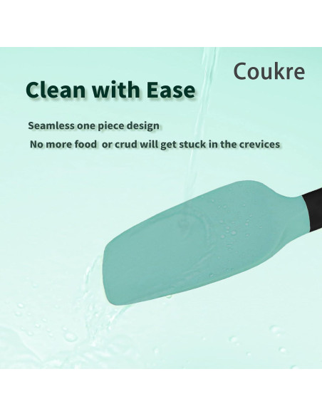 Conjunto de Espátulas de Silicona Coukre 5 Piezas Verde Aqua