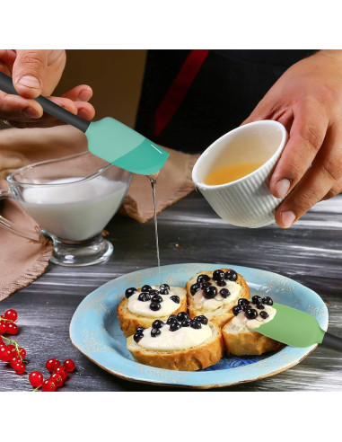 Conjunto de Espátulas de Silicona Coukre 5 Piezas Verde Aqua