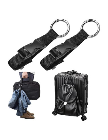 Paquete de 2 correas ajustables Yopolaz para maleta - Negro
