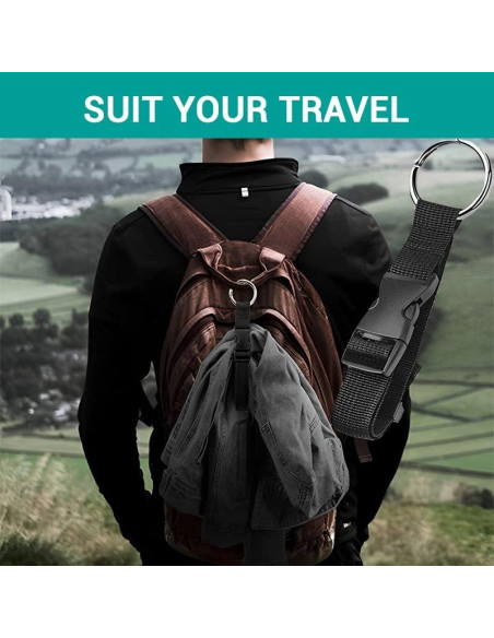 Paquete de 2 correas ajustables Yopolaz para maleta - Negro