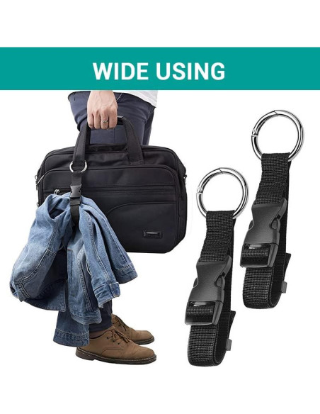 Paquete de 2 correas ajustables Yopolaz para maleta - Negro