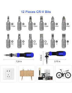 Destornillador Multi 13 en 1 SHARDEN con Carraca y Bits 2