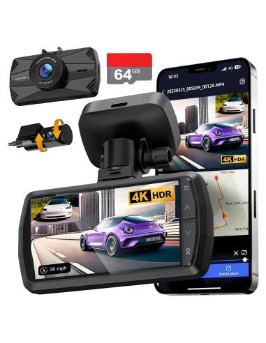 Cámara Dash YEECORE H22 4K+1080P Doble con GPS y WiFi