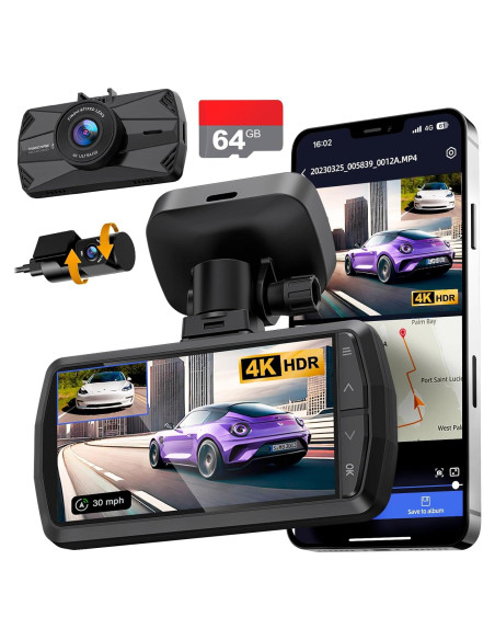 Cámara Dash YEECORE H22 4K+1080P Doble con GPS y WiFi