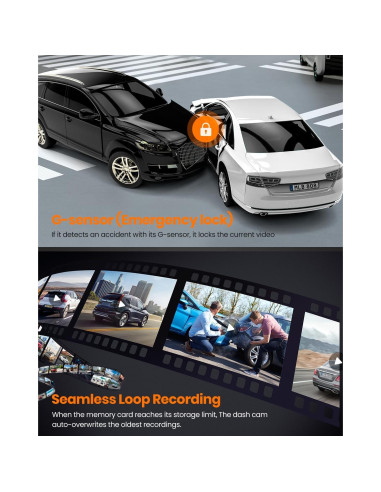 Cámara Dash YEECORE H22 4K+1080P Doble con GPS y WiFi