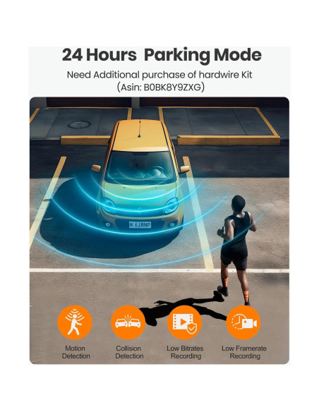 Cámara Dash YEECORE H22 4K+1080P Doble con GPS y WiFi