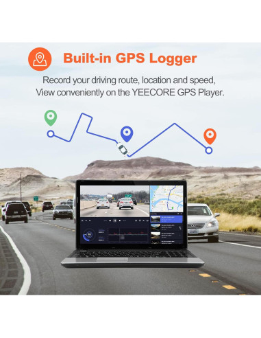 Cámara Dash YEECORE H22 4K+1080P Doble con GPS y WiFi