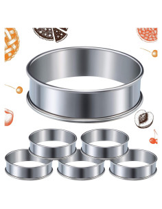 6 Anillos de Muffin Acero Inoxidable 8 cm Doble Rolled Boao