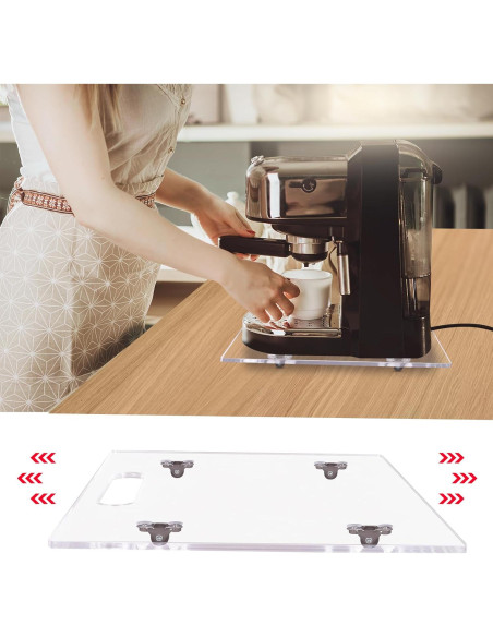 Bandeja deslizante para cafetera Mostshells 30x25 cm incoloro