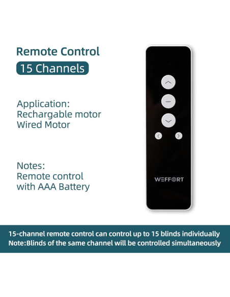 Control Remoto de Persianas Motorizadas Weffort 15 Canales