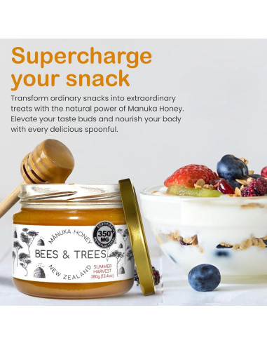 Miel de Manuka Bees & Trees 350+ MGO Cruda 380g