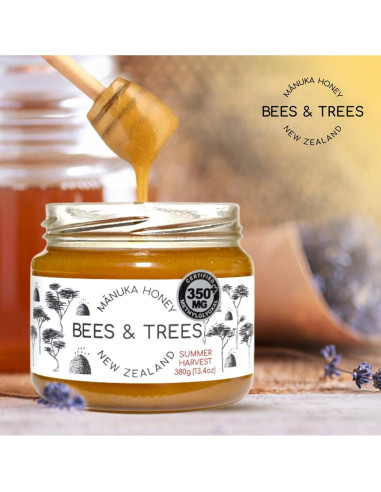Miel de Manuka Bees & Trees 350+ MGO Cruda 380g