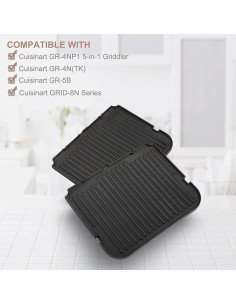 Placas Griddler Reversibles FOCOllK para Cuisinart GR-4N 2