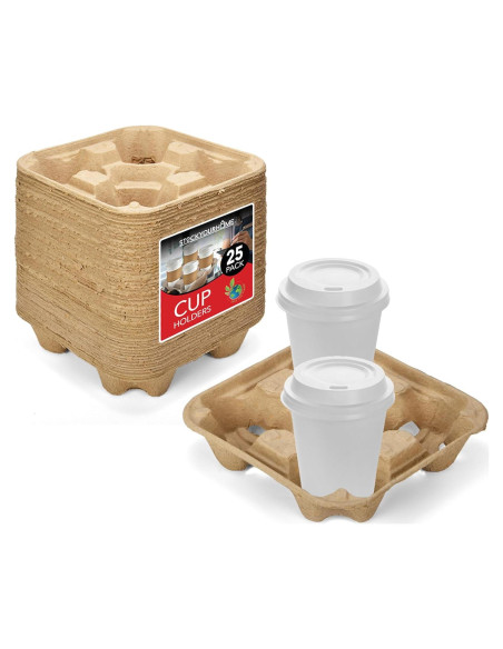 Bandeja desechable 4 tazas Stock Your Home 25 unidades