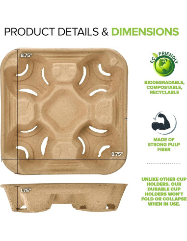 Bandeja desechable 4 tazas Stock Your Home 25 unidades