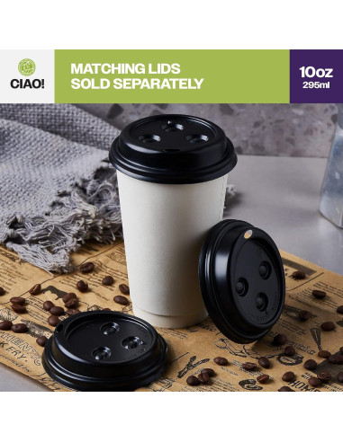 Taza de papel desechable CIAO! 10 oz 1000 unidades