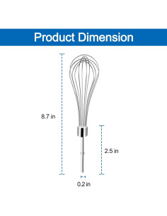 Accesorio batidor de acero inoxidable Misfart para KitchenAid - Paquete de 2 2