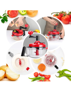 Picador Manual Cambom 1200ml Acero Inoxidable Rojo 2