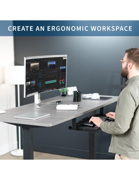 Bandeja de Teclado Ajustable VIVO MOUNT-KB27HB Negra 68,58 cm