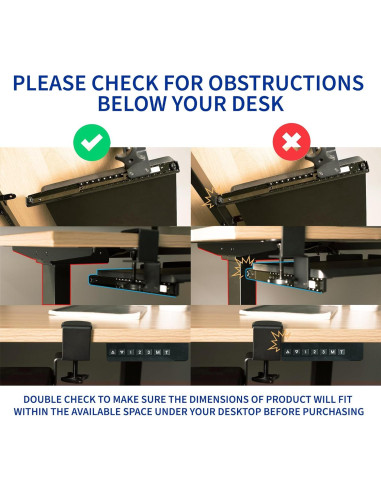 Bandeja de Teclado Ajustable VIVO MOUNT-KB27HB Negra 68,58 cm