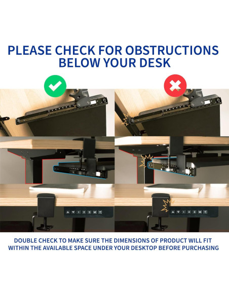 Bandeja de Teclado Ajustable VIVO MOUNT-KB27HB Negra 68,58 cm