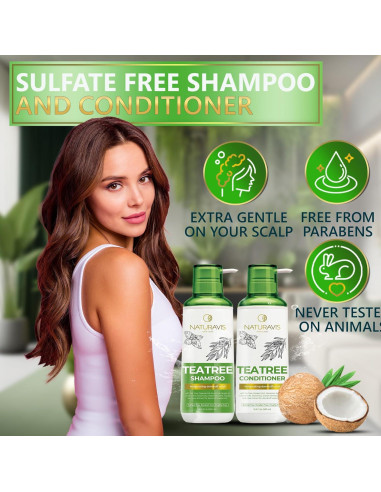 Juego de Champú y Acondicionador Naturavis 230ml Menta y Árbol de Té