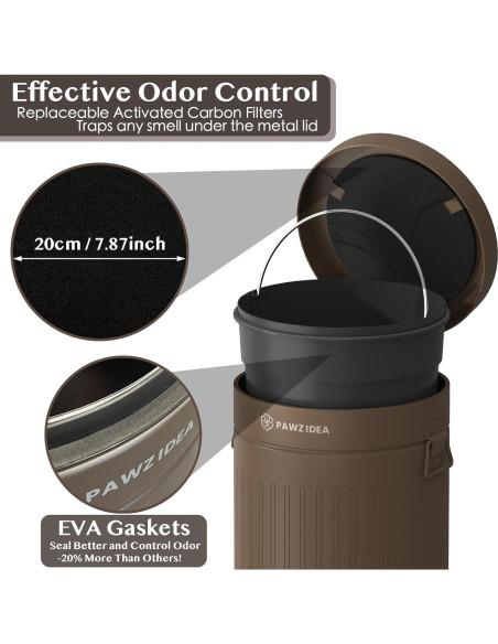 Cubo de Basura PAWZIDEA 11.6L para Excremento de Perro