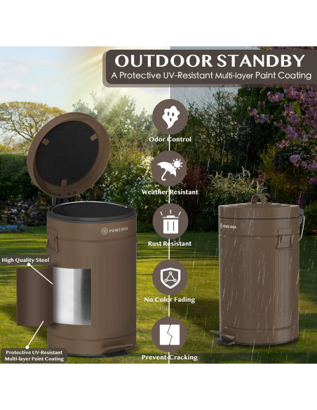 Cubo de Basura PAWZIDEA 11.6L para Excremento de Perro