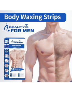 Cintas de Cera Beauty7 para Hombres - Kit 20 Cintas y 4 Toallitas 2