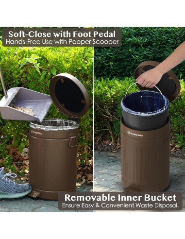 Cubo de Basura PAWZIDEA 11.6L para Excremento de Perro