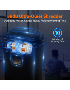 Destructora de papel VidaTeco 14 hojas corte en cruz 58 dB 2