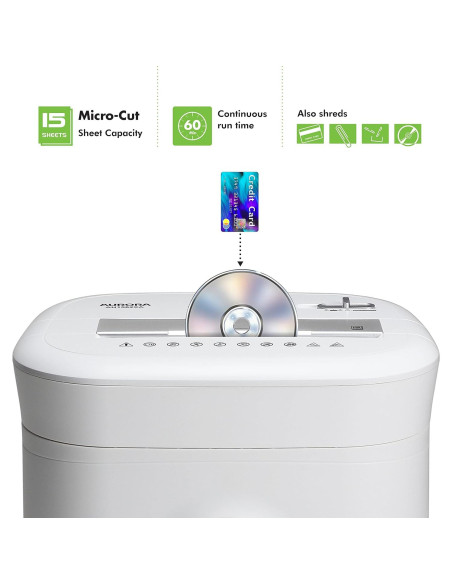 Desgarrador de papel Aurora AU1562XA 15 hojas corte cruzado
