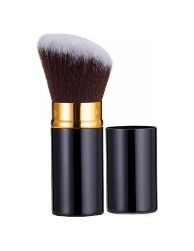 Brocha de Maquillaje Retráctil Kabuki Vegana - Negro Dorado