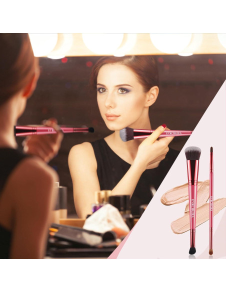 Set de Brochas de Contorno y Base EVRCHGIEA - Doble Cara Set de Brochas de Contorno y Base EVRCHGIEA - Doble Cara