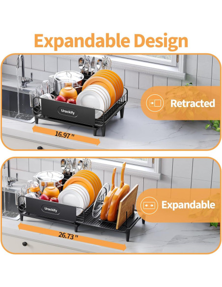 Escurridor de Platos Expandible Urackify con Bandeja Drenaje