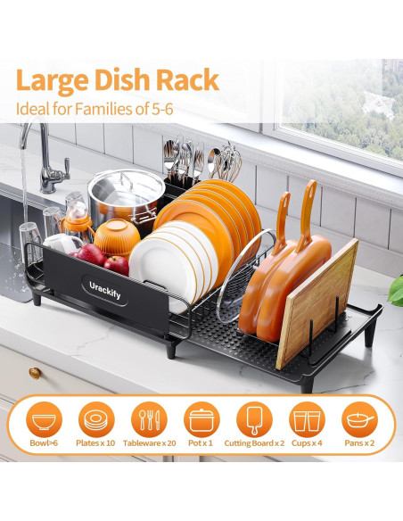 Escurridor de Platos Expandible Urackify con Bandeja Drenaje