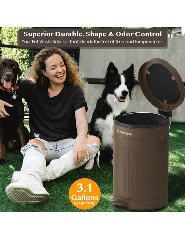 Cubo de Basura PAWZIDEA 11.6L para Excremento de Perro