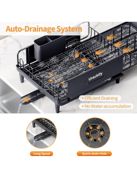 Escurridor de Platos Expandible Urackify con Bandeja Drenaje