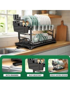 Escurridor de Platos 2 Niveles H&Fcollections Negro 2